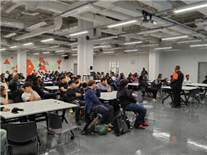 Principal Davis Speaking to Students at the Student Orientation